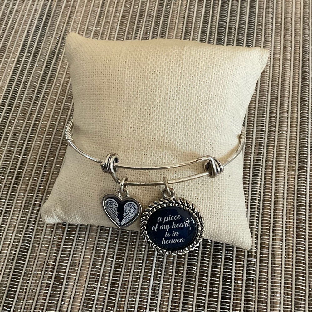 Remembrance Charm Bracelet “ a piece of my heart is in heaven “